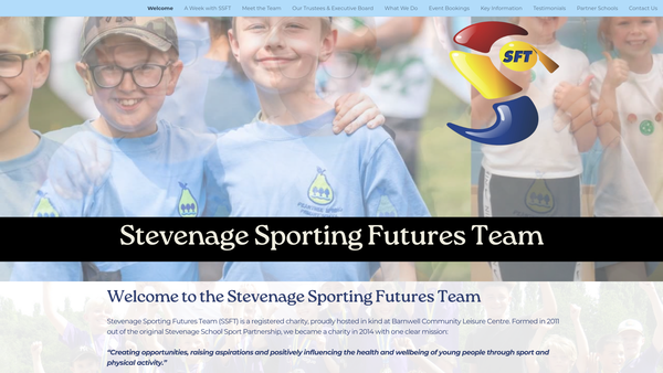 Screenshot of the Stevenage Sporting Futures Team Ltd website