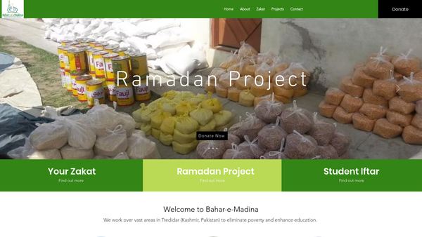 Screenshot of the Bahar-E-Madina website