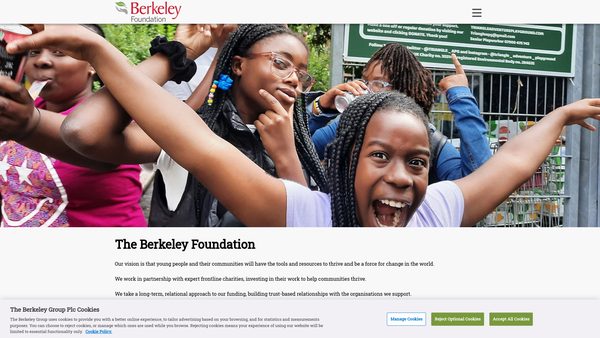 Screenshot of the The Berkeley Charitable Foundation website
