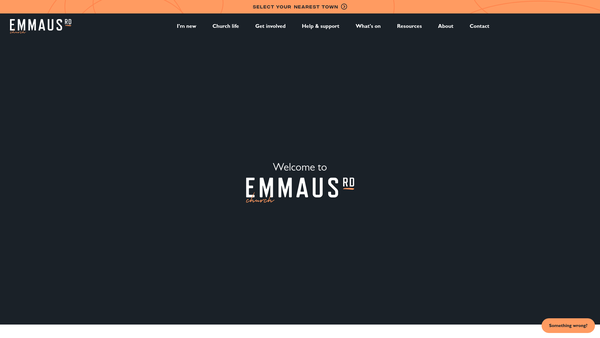 Screenshot of the Emmaus Road Community Church website