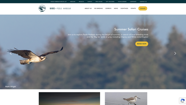 Screenshot of the Birds Of Poole Harbour website