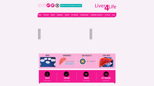 Screenshot of the Liver4life website