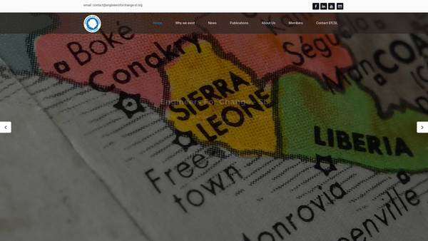 Screenshot of the Engineers For Change (Sierra Leone) website