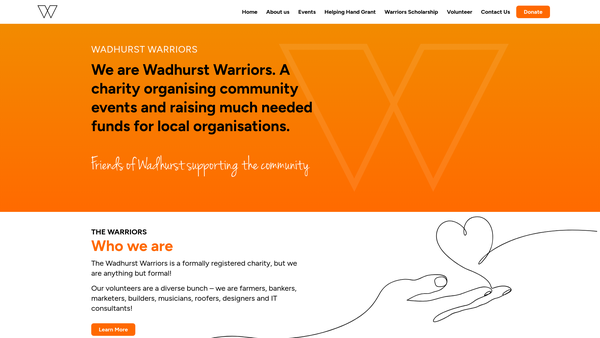 Screenshot of the Wadhurst Warriors website