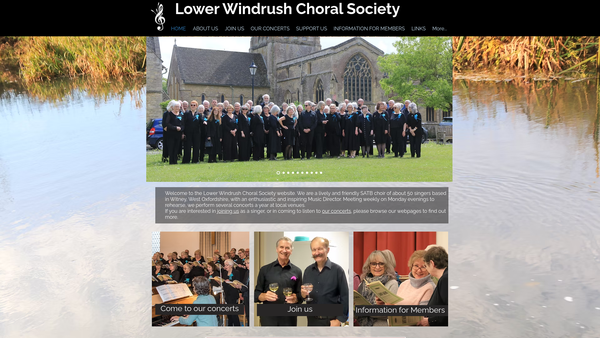 Screenshot of the Lower Windrush Choral Society website