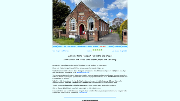 Screenshot of the Friends Of Horspath website
