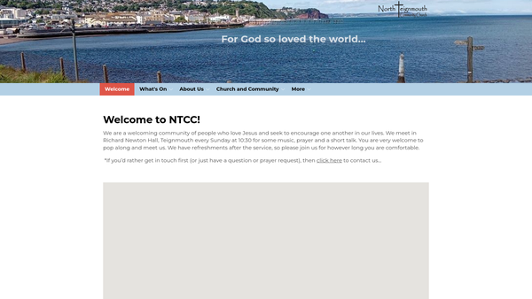 Screenshot of the North Teignmouth Community Church website