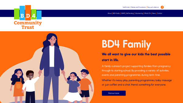 Screenshot of the Bd4 Community Trust Limited website