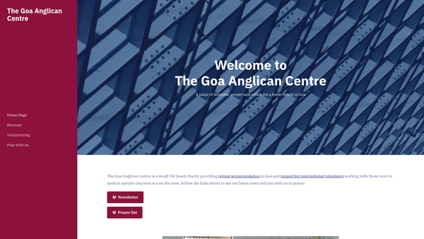 Screenshot of the The Goa Anglican Centre website