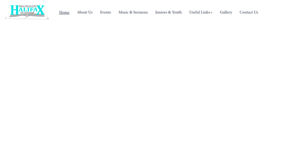 Screenshot of the Halifax Bible Believers Fellowship website