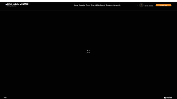 Screenshot of the Global Fusion Music & Arts website
