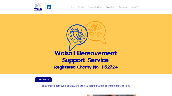 Screenshot of the Walsall Bereavement Support Service website