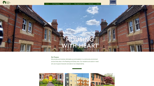 Screenshot of the Reading Almshouse Charity website