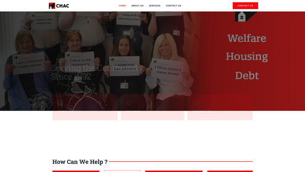 Screenshot of the Cleveland Housing Advice Centre website