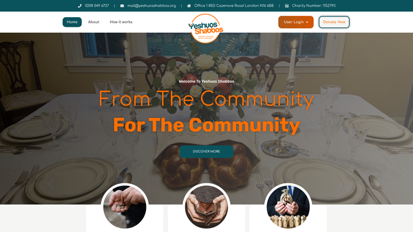 Screenshot of the Yeshuos Shabbos website