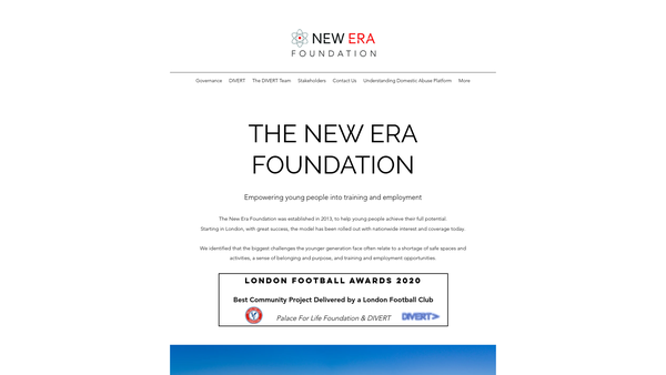 Screenshot of the New Era Foundation Ltd website