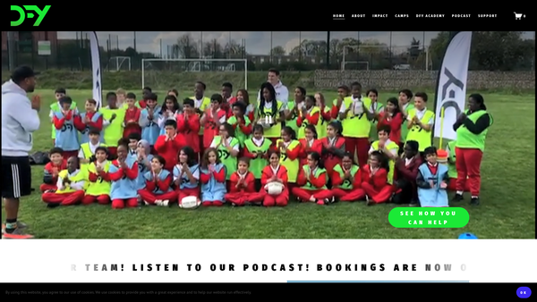 Screenshot of the DFY Sports Limited website