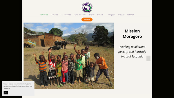 Screenshot of the Mission Morogoro website