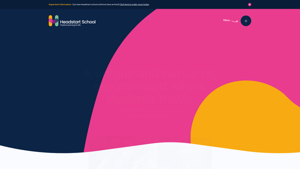 Screenshot of the Headstart2work website