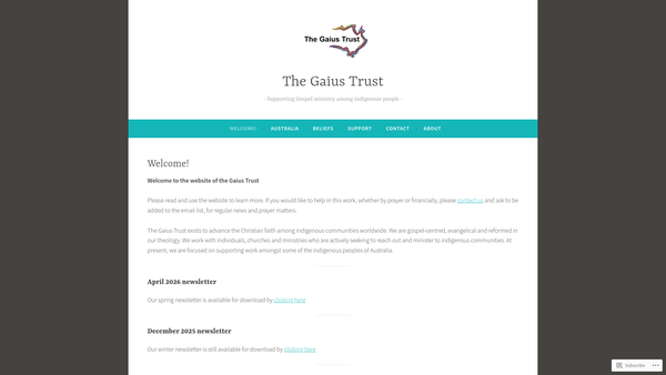 Screenshot of the The Gaius Trust website