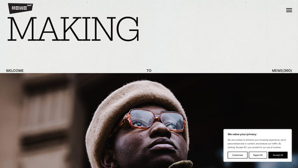 Screenshot of the ME We Foundation website
