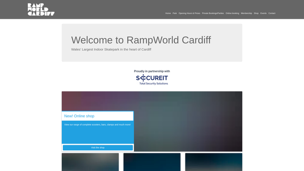 Screenshot of the Rampworld Cardiff website