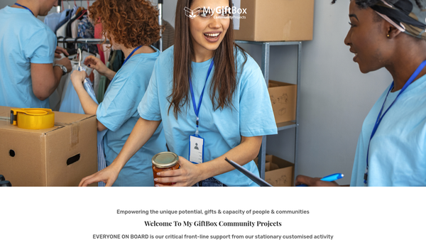 Screenshot of the My Giftbox Community Projects website