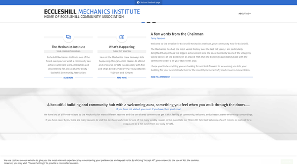 Screenshot of the Eccleshill Community Association Ltd website