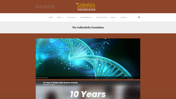 Screenshot of the The Golden Helix Foundation website
