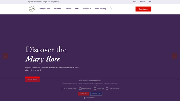 Screenshot of the The Mary Rose Permanent Endowment Fund website