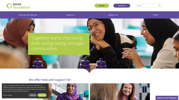 Screenshot of the Torus Foundation website