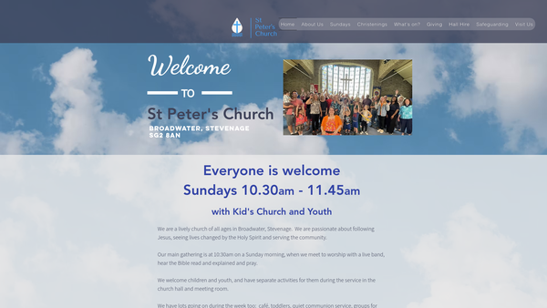 Screenshot of the The Parochial Church Council Of The Ecclesiastical Parish Of St Peter's Broadwater website
