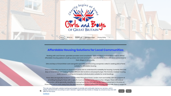 Screenshot of the Girls And Boys Of Great Britain website