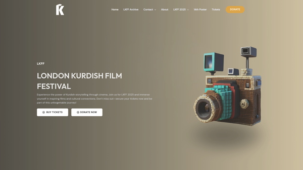 Screenshot of the The London Kurdish Film Festival website