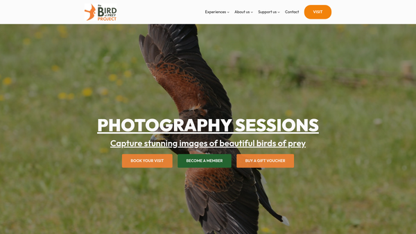 Screenshot of the The Bird of Prey Project website
