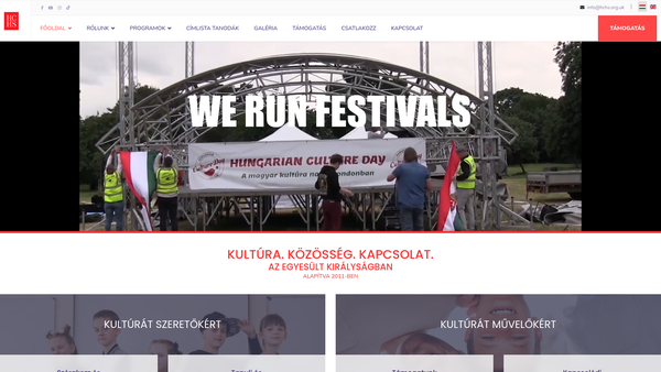 Screenshot of the Hungarian Culture & Heritage Society website
