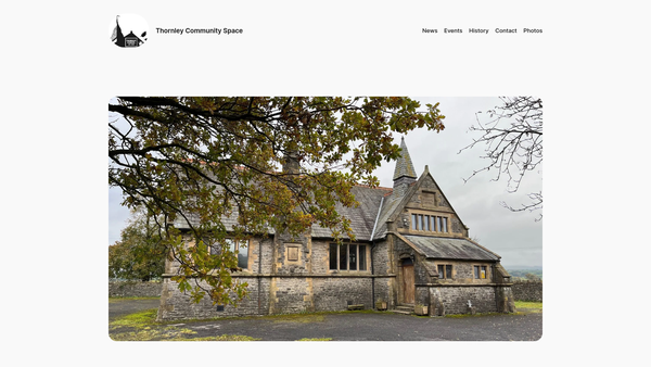 Screenshot of the Thornley Community Space website