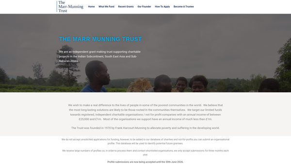 Screenshot of the Marr-Munning Trust website