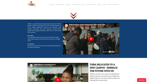 Screenshot of the Friends Of Tsiba Education website
