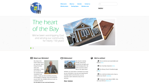 Screenshot of the Herne Bay Baptist Church website