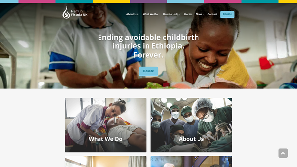 Screenshot of the Hamlin Fistula UK website