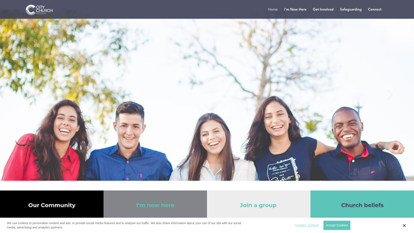 Screenshot of the City Church Preston website