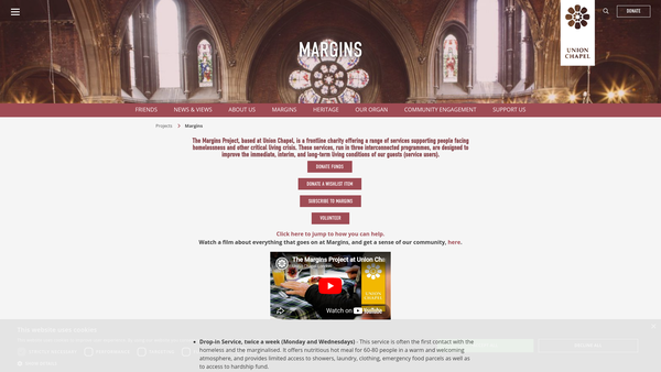 Screenshot of the The Margins Project website