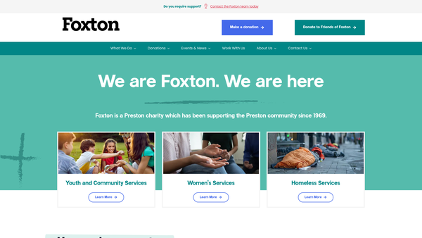 Screenshot of the The Foxton Centre website