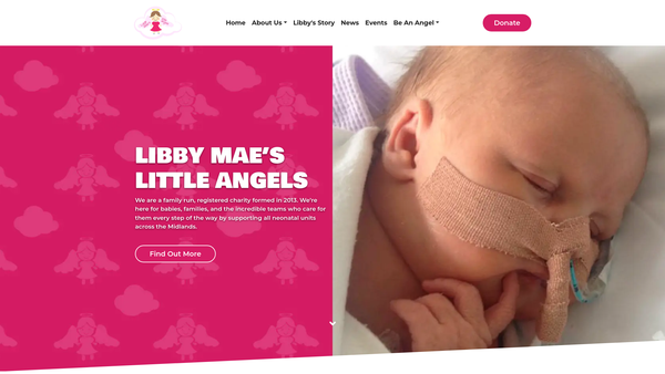 Screenshot of the Libby Mae's Little Angels website
