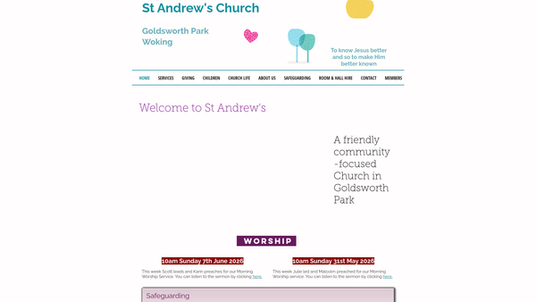 Screenshot of the The Parochial Church Council Of The Ecclesiastical Parish Of Goldsworth Park website