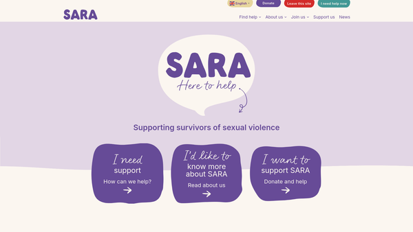 Screenshot of the Talk to SARA Ltd website