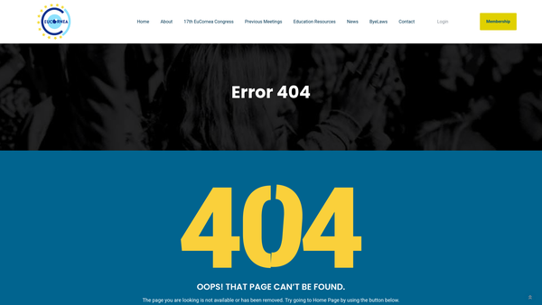 Screenshot of the European Society Of Cornea And Ocular Surface Disease Specialists website