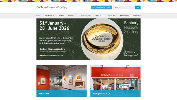 Screenshot of the The Banbury Museum Trust website
