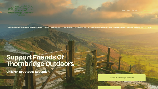 Screenshot of the Friends Of Thornbridge Outdoors website